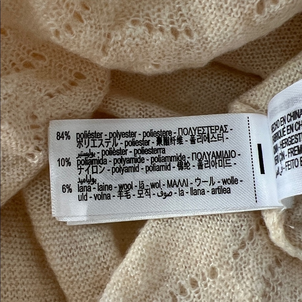 ZARA Cream Ruffle Fairy Button Pointelle Wool Blend Knit Romantic Blouse Top - Picture 11 of 12